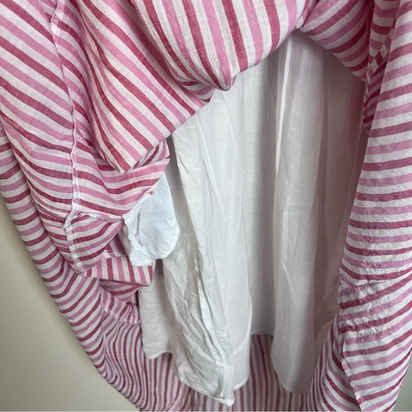 Free People Pink Stripe Tiered Short Sleeve Maxi Dress Size XS - Picture 14 of 15